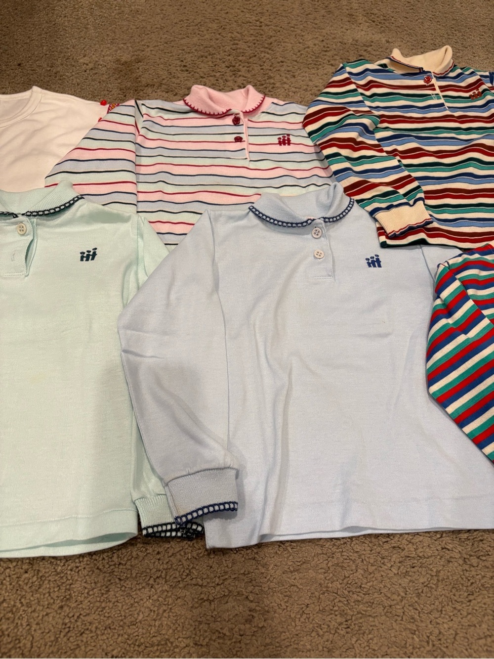 Vintage 1980s Health-Tex Girls Striped Long Sleeve Toddler Tops Size 6X USA - Picture 5 of 16